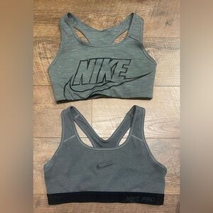 Nike Dri-Fit Athletic Black/Gray Sports Bra Bundle Size Small